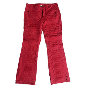 Vintage Tommy Jeans Snow Pants Juniors 5 Red Quilted Low Rise Flare Ski Y2K 2002